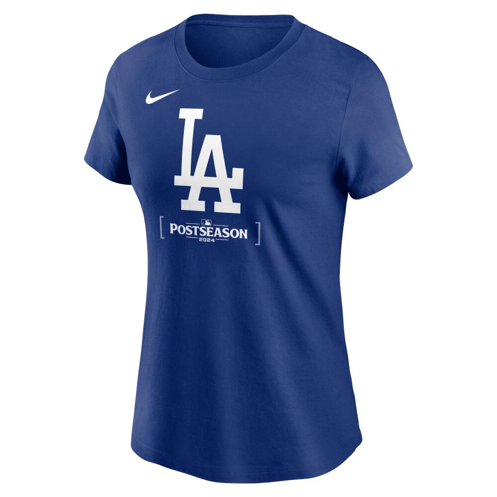 Los Angeles Dodgers 2024 Postseason Authentic Collection Nike Women's MLB T-Shirt in Blue Cover