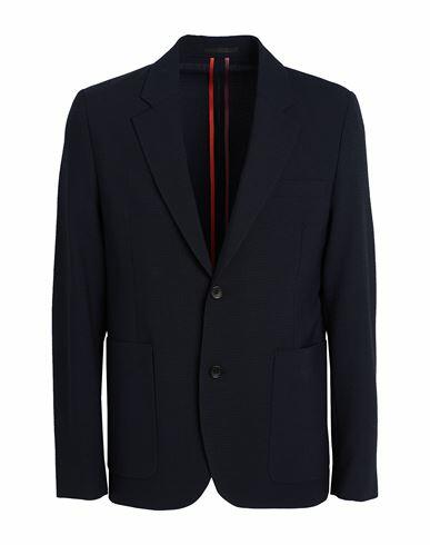 Ps Paul Smith Man Blazer Navy blue Wool, Polyester, Elastane Cover