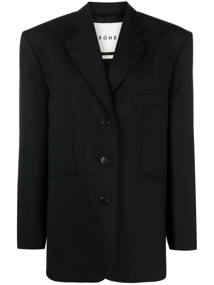 Róhe single-breasted virgin-wool blazer - Black Cover