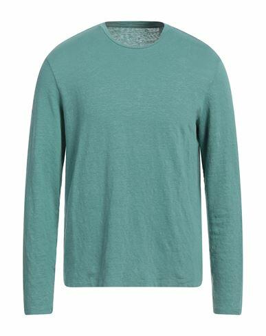 Majestic Filatures Man Sweater Turquoise Linen, Elastane Cover