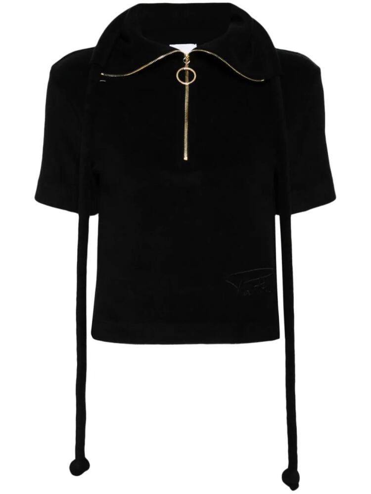 Patou half-zip terrycloth polo shirt - Black Cover