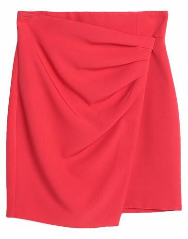 Relish Woman Mini skirt Red Polyester, Elastane Cover