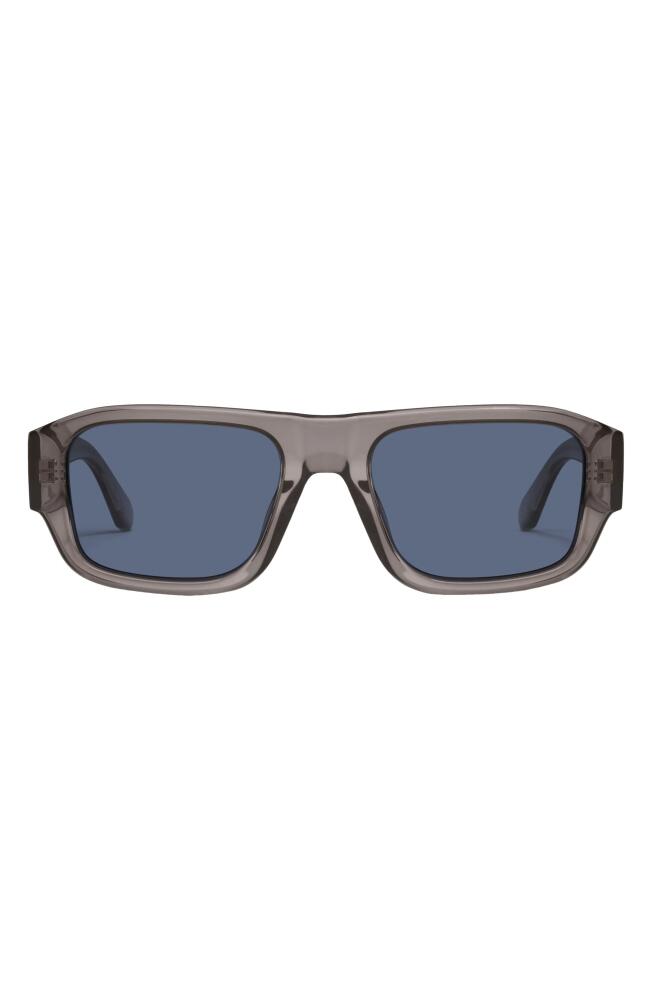 Quay Australia Night Cap 40mm Polarized Shield Sunglasses in Grey Navy Polarized Cover