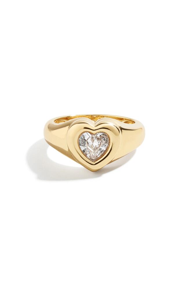 BaubleBar Cubic Zirconia Heart Ring in Clear Cover