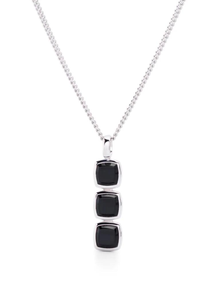 Tom Wood mini cushion onyx pendant necklace - Silver Cover