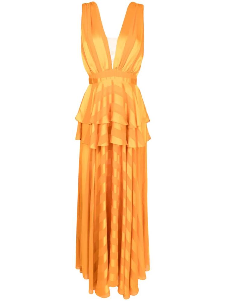 Lethicia Bronstein Mariah stripe-pattern maxi dress - Yellow Cover