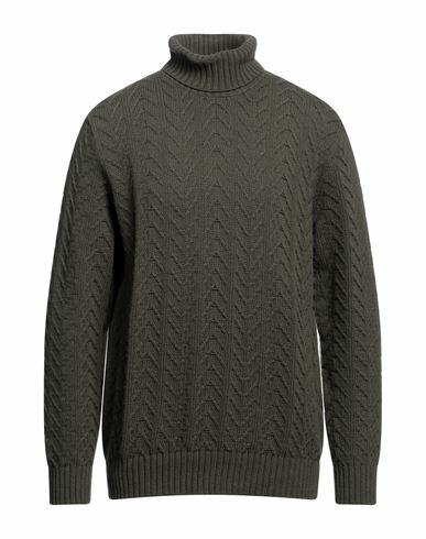 Circolo 1901 Man Turtleneck Military green Wool Cover