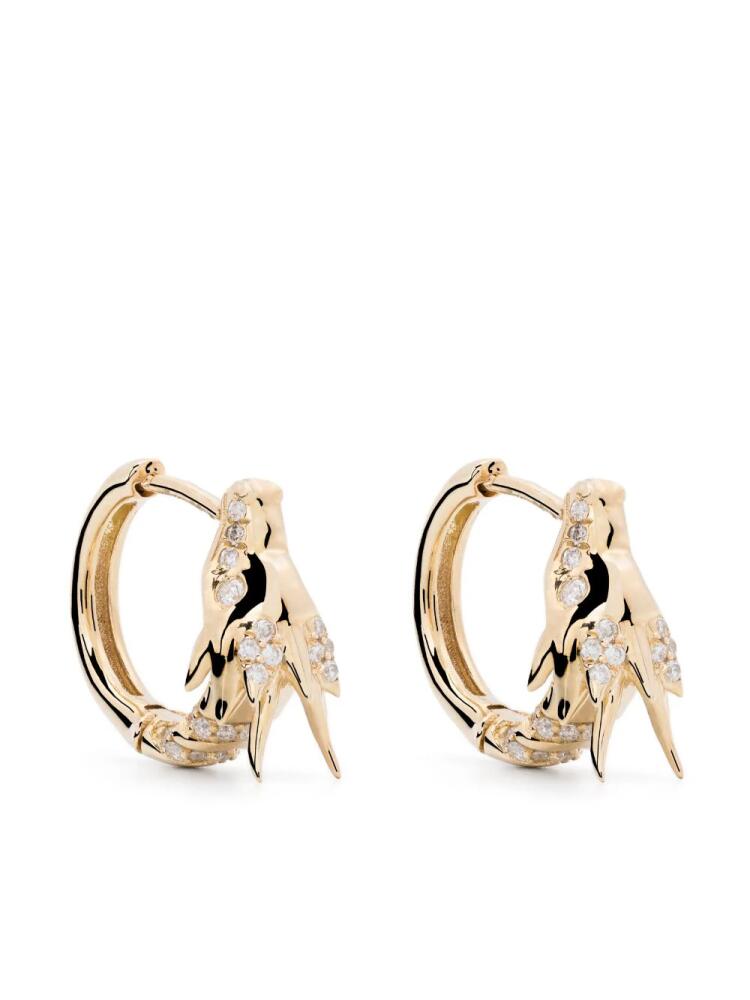 Adina Reyter 14kt yellow gold Dragon hoop diamond earrings Cover