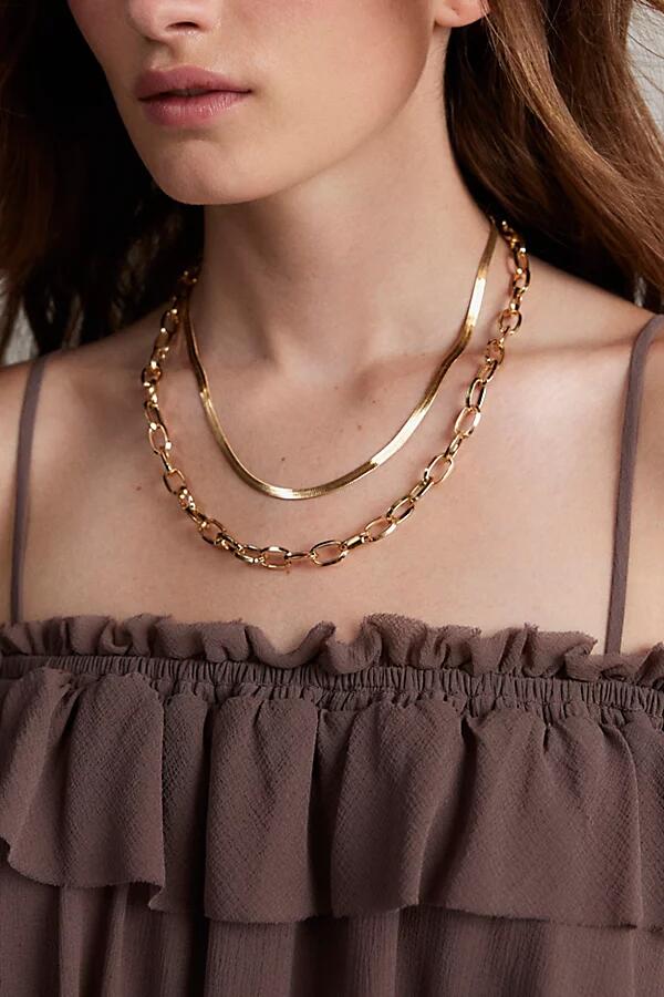 Essential Paperclip Chain Layering Necklace Set in Gold Cover