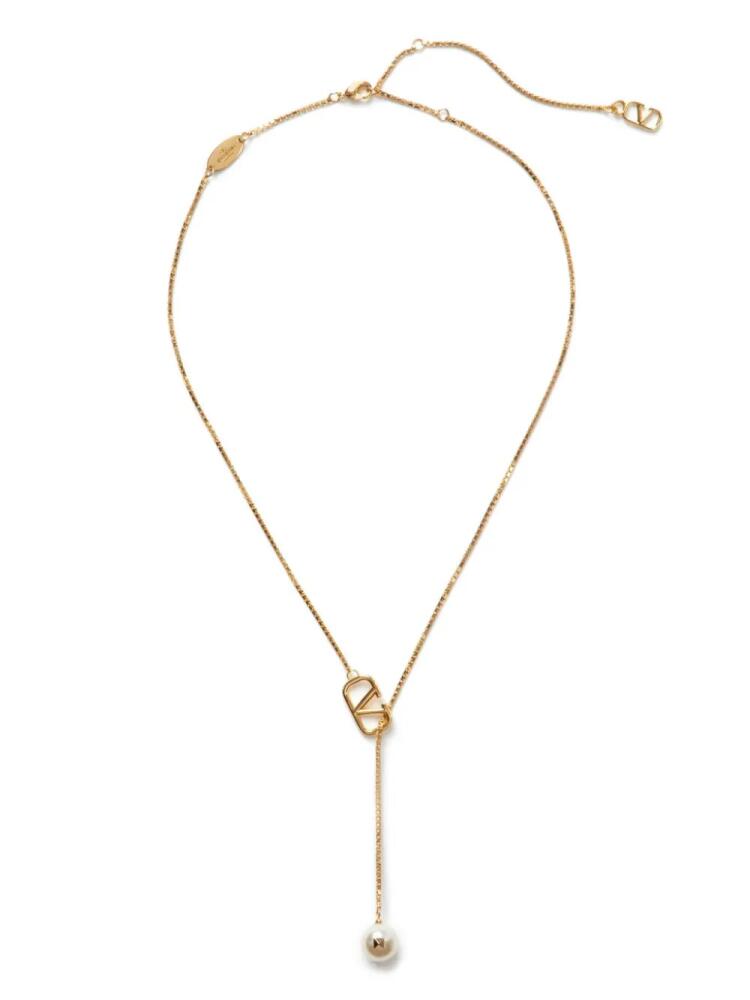 Valentino Garavani VLogo Signature pearl necklace - Gold Cover