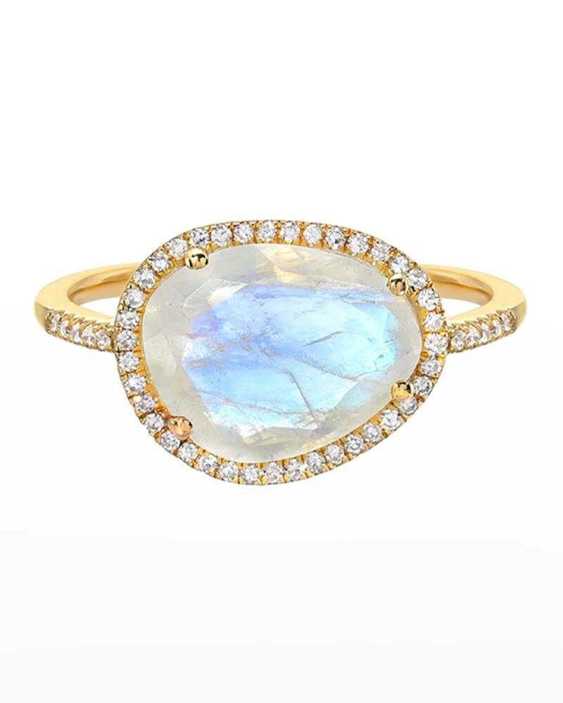 Zoe Lev Jewelry 14k Gold 0.31ct Diamond & 1.89ct Moonstone Ring, Size 7 Cover