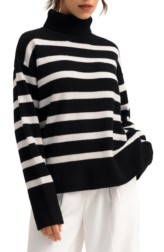 Lilysilk Women's The Tarra Stripe Sweater in Black Cover