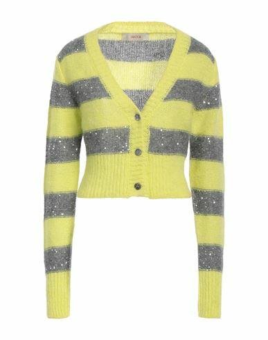 Jucca Woman Cardigan Acid green Polyamide, Alpaca wool, Mohair wool, Cotton Cover