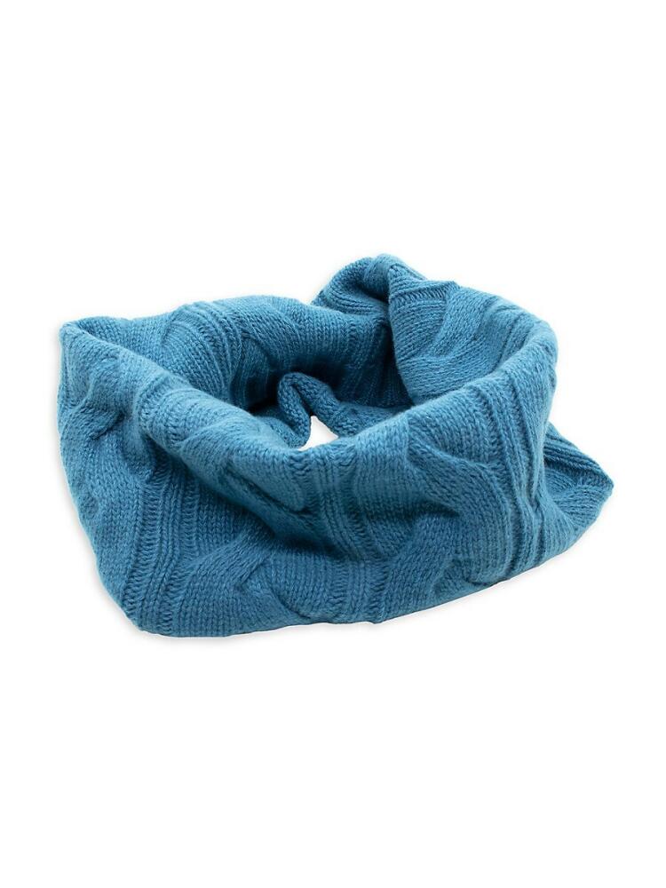 Portolano Men's Cable Knit Cashmere Infinity Scarf - Medium Heather Cover