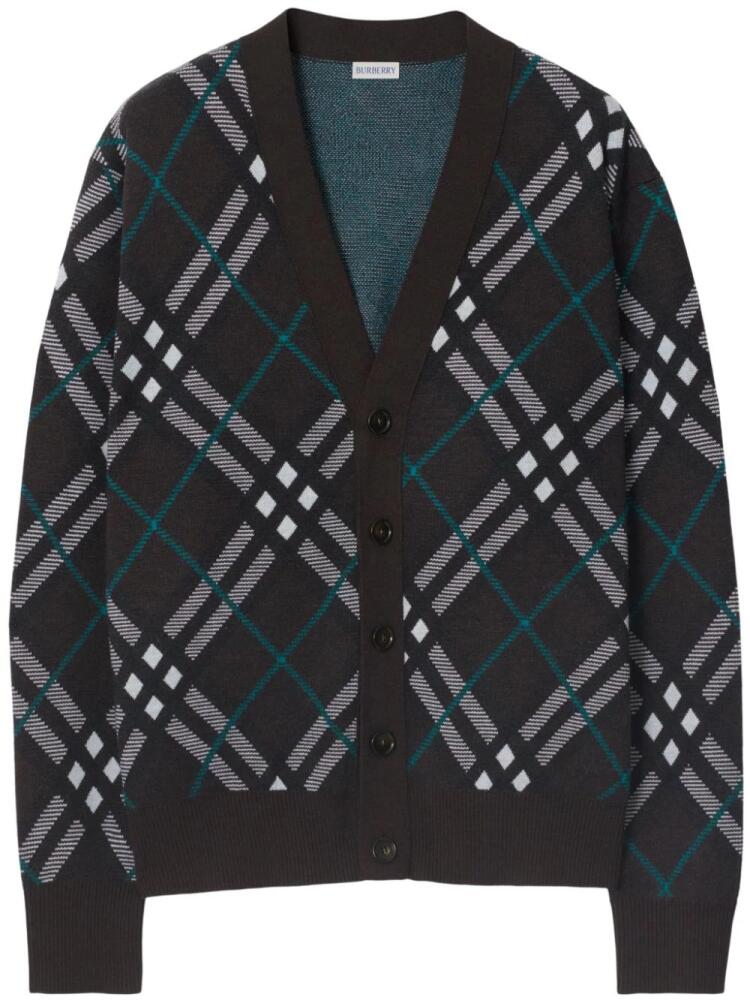 Burberry check-print V-neck cardigan - Grey Cover