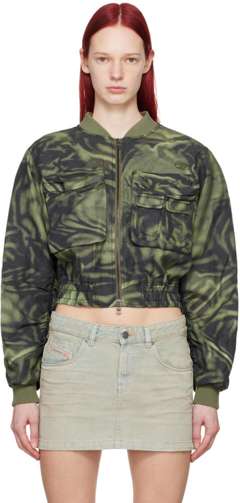 Diesel Black & Green G-Khlow Bomber Jacket Cover