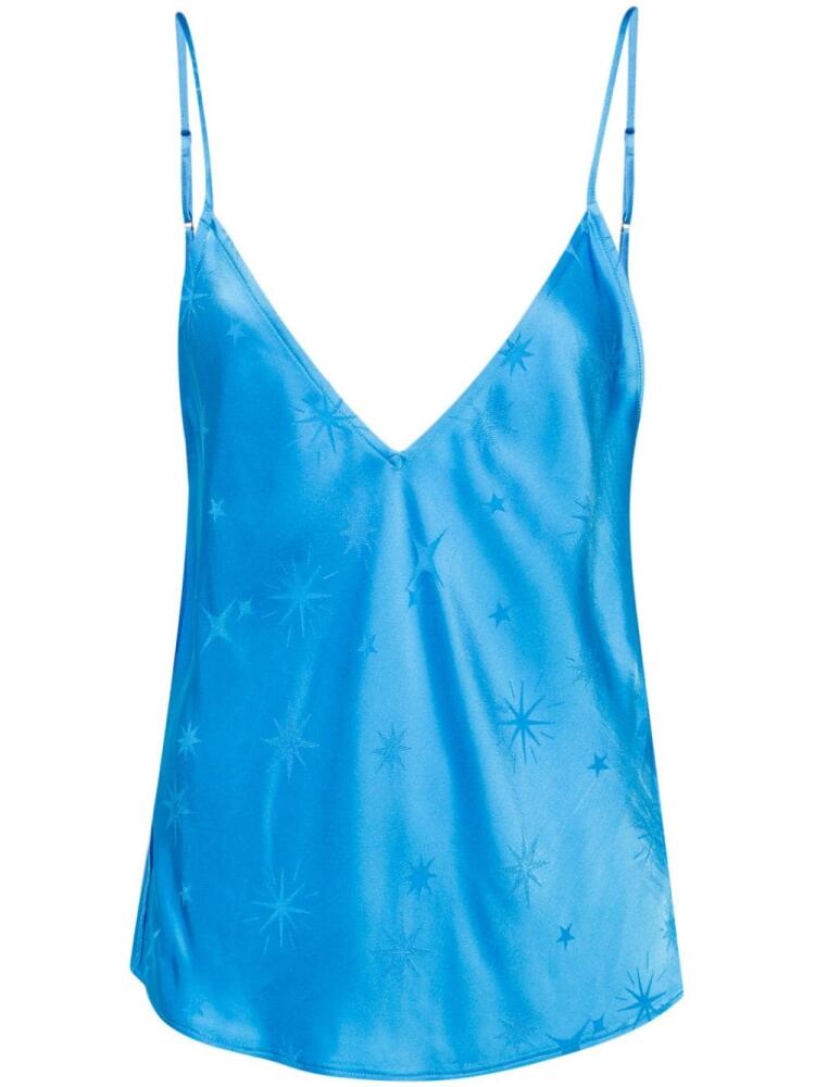 Forte Forte star-embroidered satin tank top - Blue Cover