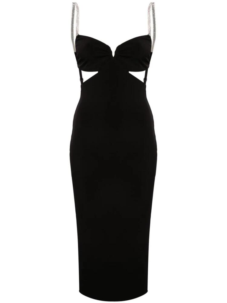 NISSA open-back jersey midi dress - Black Cover