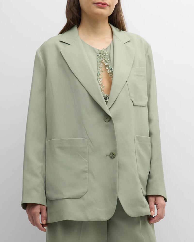 DOROTHEE SCHUMACHER Summer Cruise Oversized Single-Breasted Jacket Cover