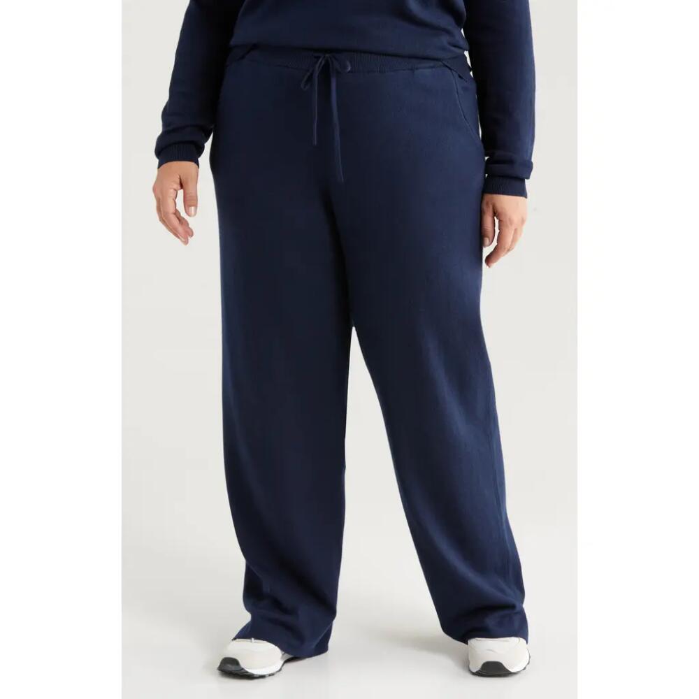 caslon(r) Cotton & Cashmere Sweater Pants in Navy Night Cover