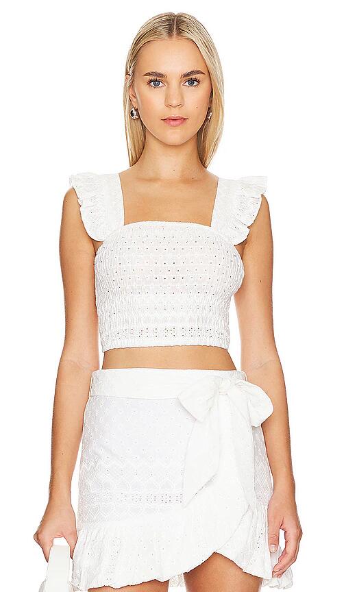 MISA Los Angeles Abelia Top in White Cover