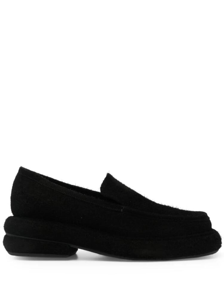 Eckhaus Latta Stacked slip-on suede loafers - Black Cover