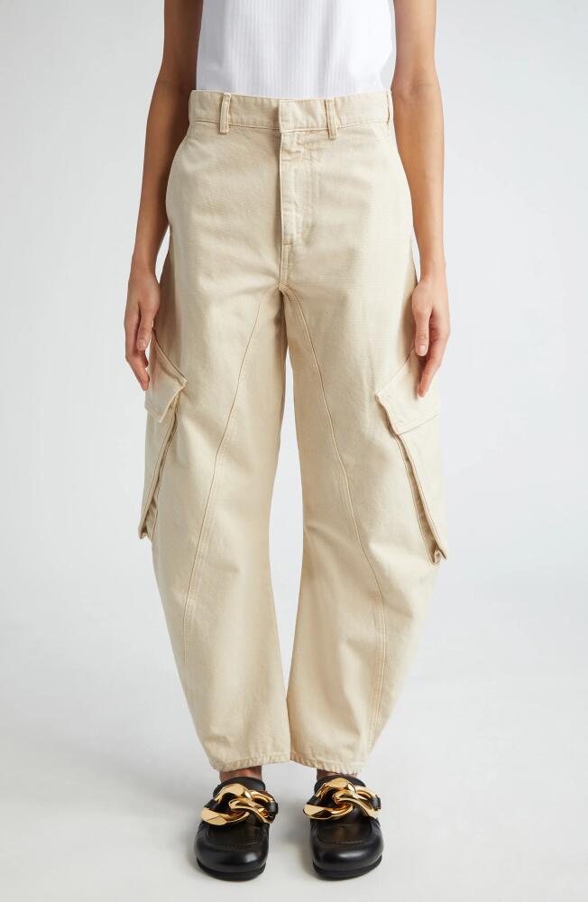 JW Anderson Twisted Oversize Cargo Pants in Chalk Cover