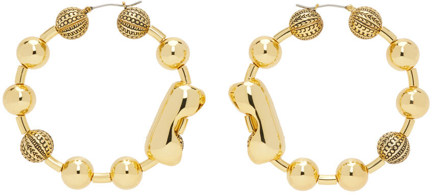 Marc Jacobs Gold 'The Monogram Ball Chain Hoop' Earrings Cover