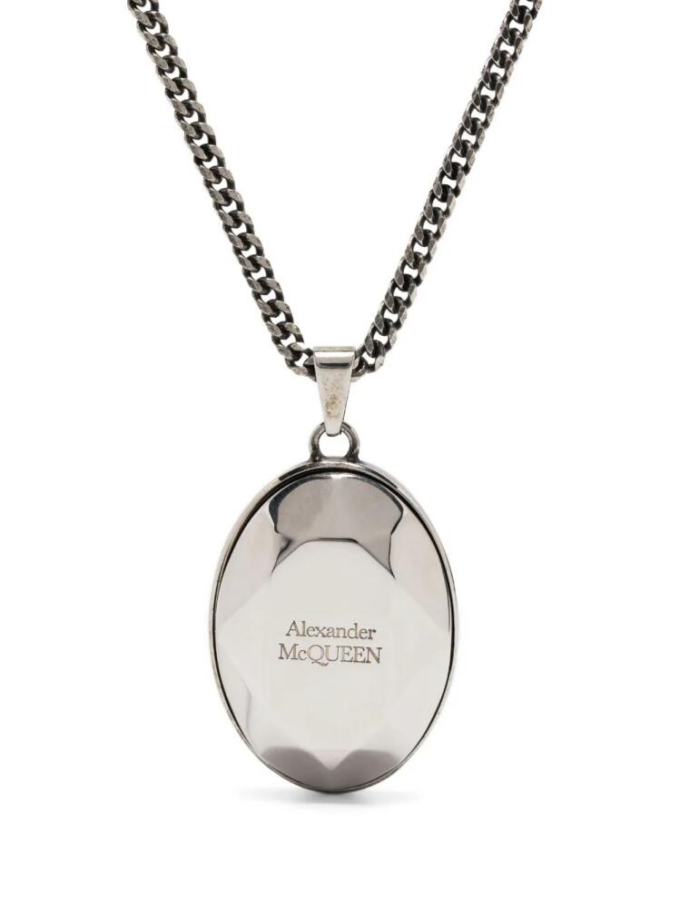 Alexander McQueen logo-engraved pendant necklace - Silver Cover