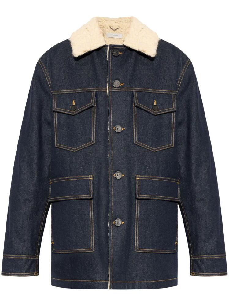 Golden Goose shearling-collar denim jacket - Blue Cover