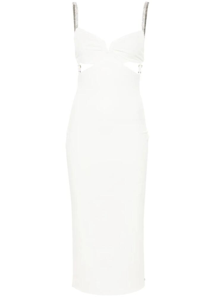 NISSA cut-out rhinestone midi dress - White Cover