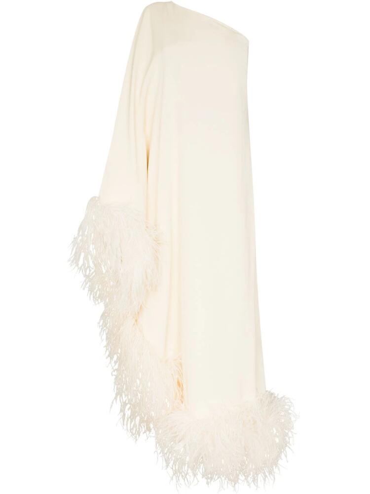 Taller Marmo Ubud feather-trim gown - Neutrals Cover