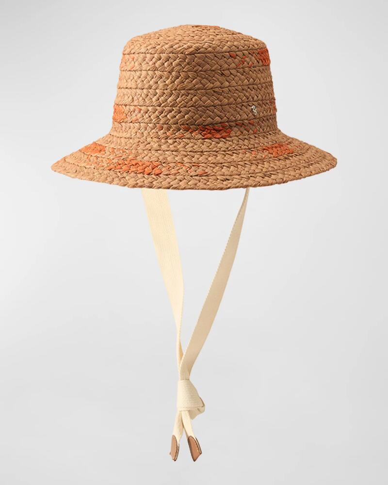 Helen Kaminski Contrasting Wide Braided Bucket Hat Cover