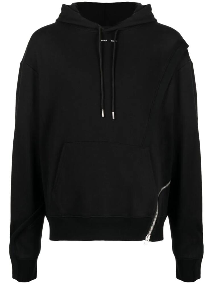 HELIOT EMIL zipped organic cotton hoodie - Black Cover