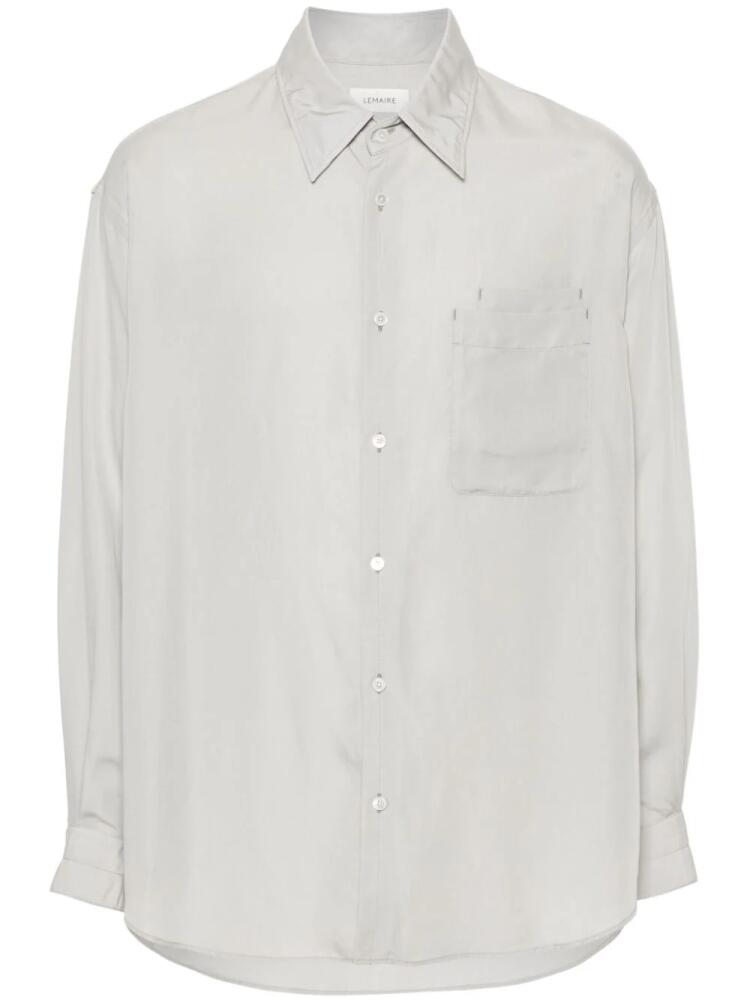 LEMAIRE double-pocket lyocell shirt - Grey Cover