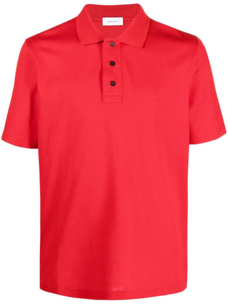 Ferragamo short-sleeve cotton polo shirt - Red Cover