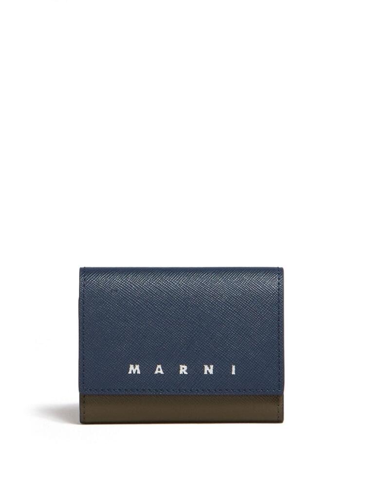 Marni two-tone leather keyholder - Blue Cover