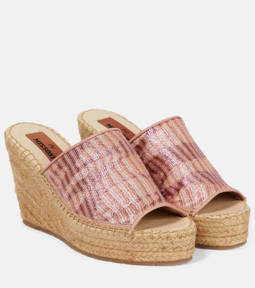 Missoni Mare Jacquard wedge mules Cover