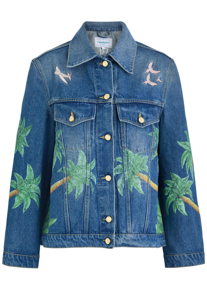 Casablanca Tennis Club Printed Denim Jacket - Blue Cover