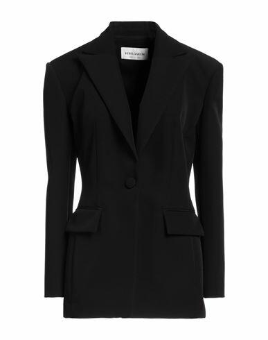 Rebel Queen Woman Blazer Black Polyester, Elastane Cover