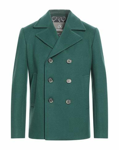 Havana & Co. Man Coat Green Polyester, Wool Cover