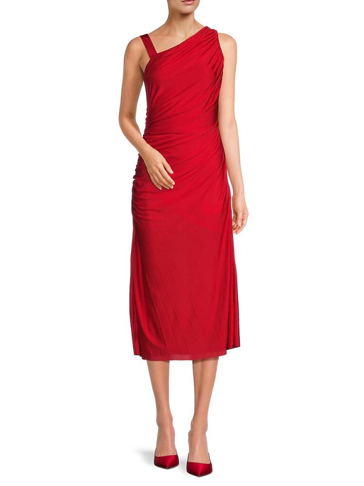 BOSS Women's Eperla Ruched Midi Dress - Red Cover