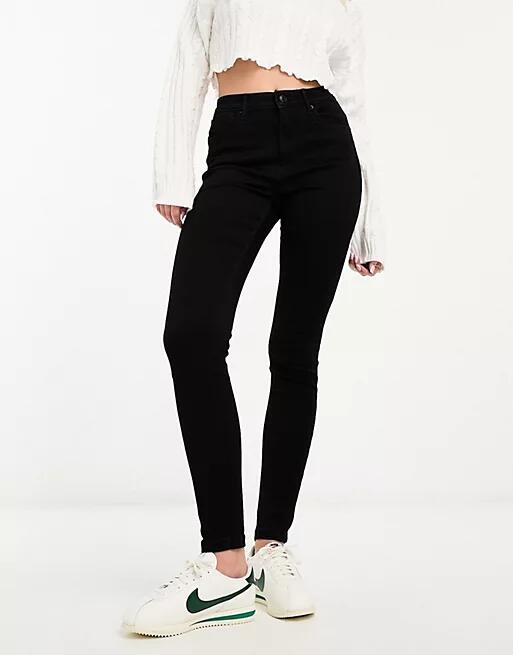 Vero Moda Sophia high rise skinny jeans in black Cover