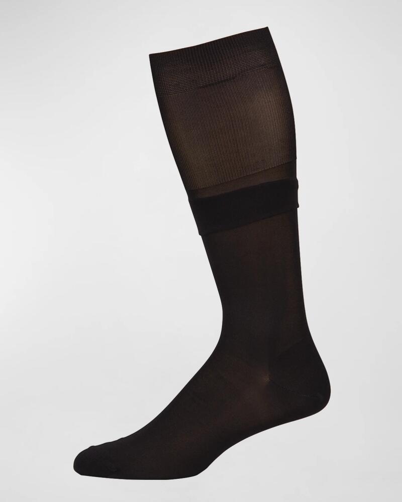 Neiman Marcus Men's Over-Calf Silk Dress Socks Cover