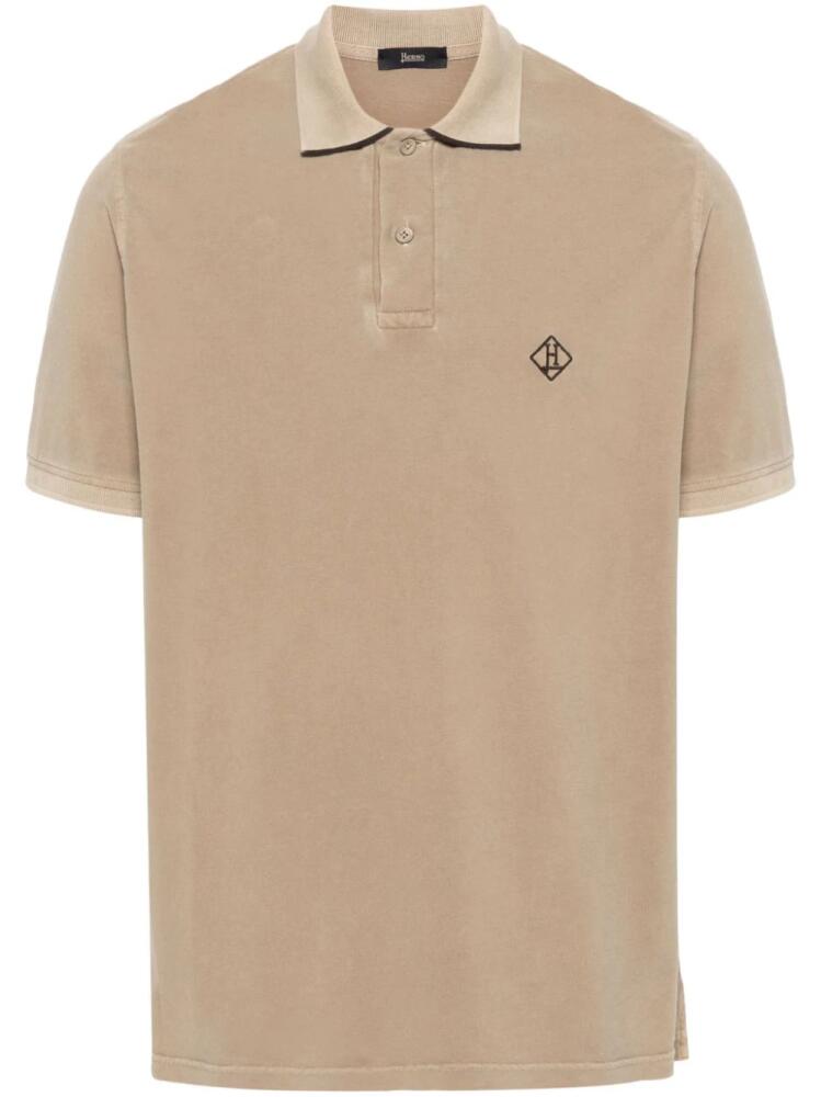 Herno embroidered-logo polo shirt - Brown Cover