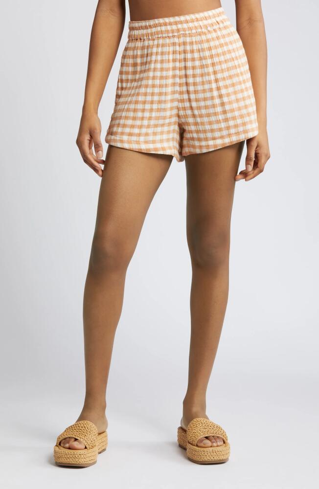 Rip Curl Premium Surf Check Cotton Shorts in Light Brown Cover