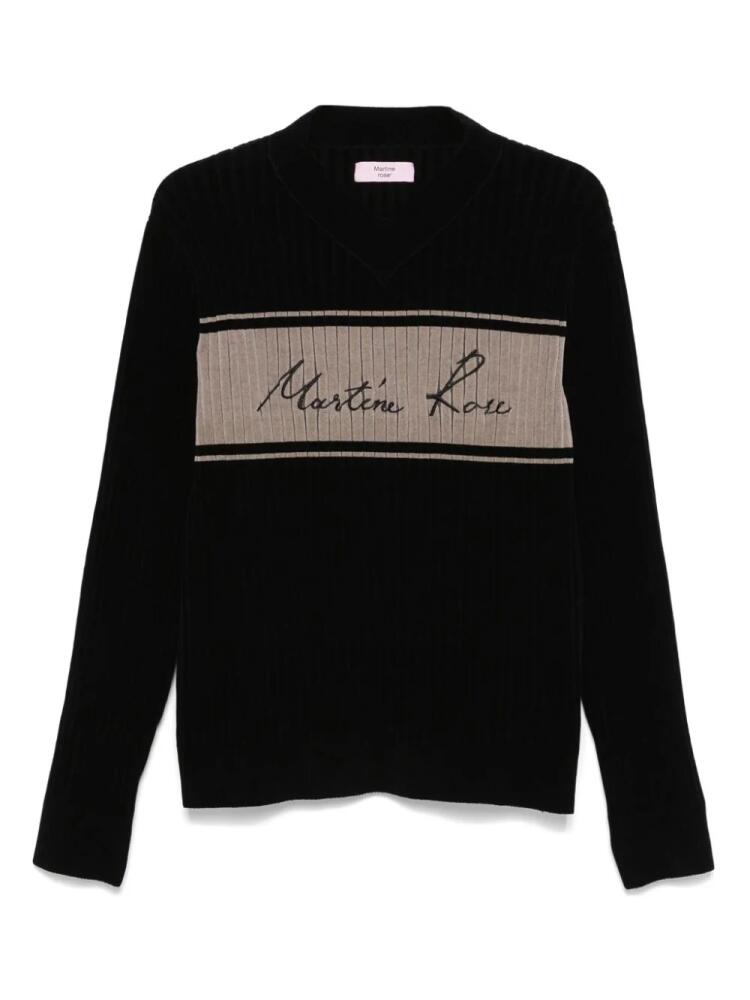 Martine Rose chenille V-neck sweater - Black Cover