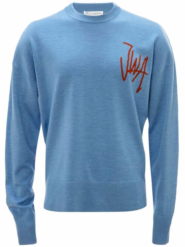 JW Anderson logo-embroidered jumper - Blue Cover