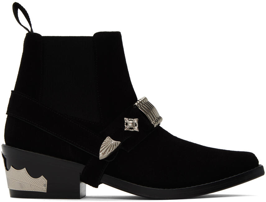 Toga Pulla Black Ankle Strap Chelsea Boots Cover