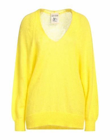 Semicouture Woman Sweater Yellow Acrylic, Polyamide, Mohair wool Cover